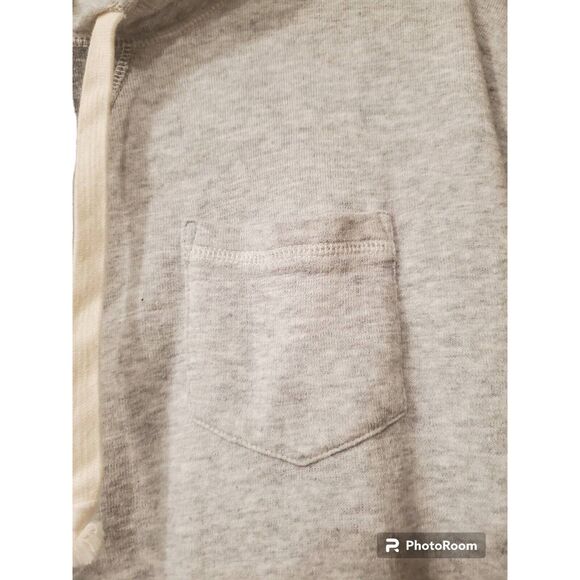 J CREW Women L Hoodie Gray Vintage Fleece Pockets 100% Cotton Top Shirt Pullover - Picture 3 of 3